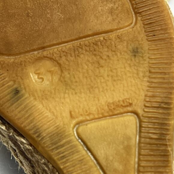 Burberry Nova Check Canvas Thong Wedge Espadrilles Size 37 US Women's 6-6.5 - Picture 8 of 10